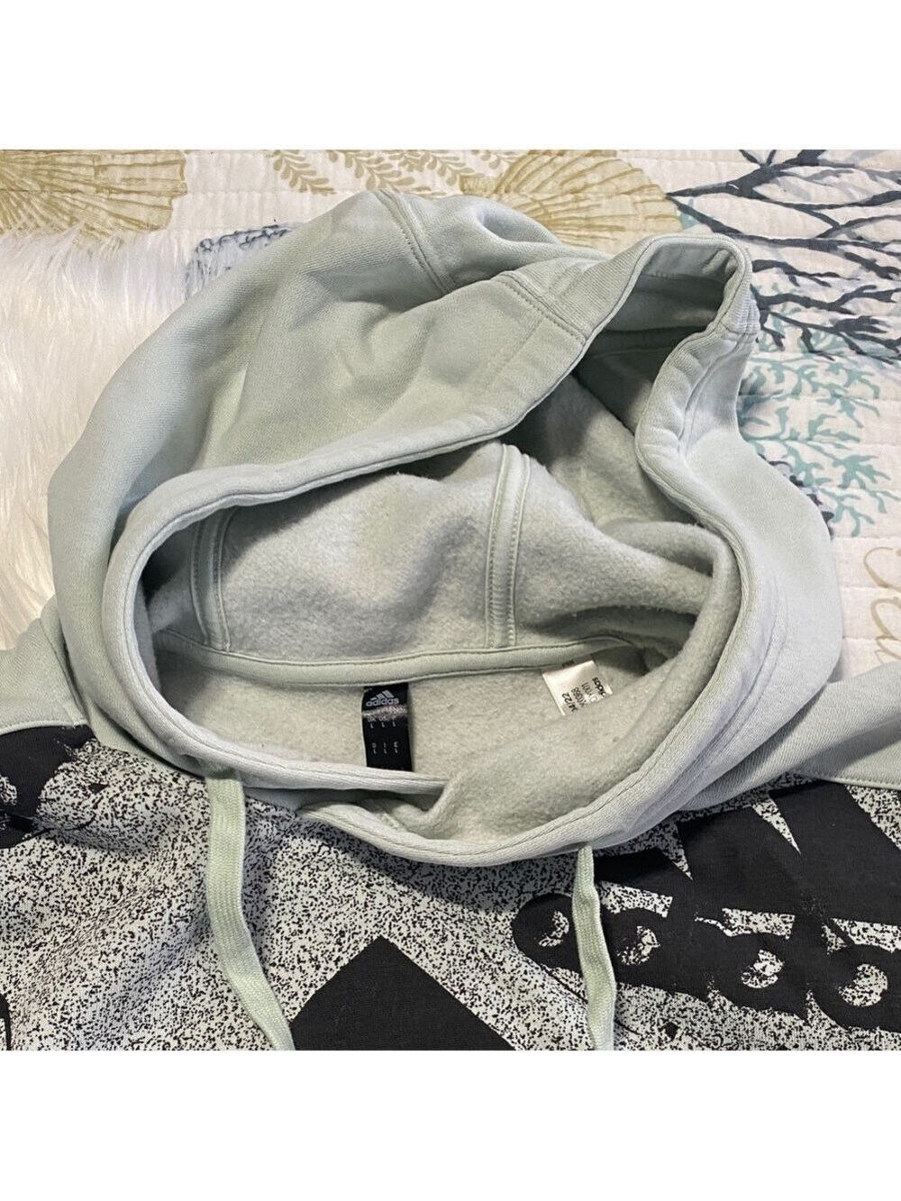 Adidas Gray Patterned Hoodie - Picture 6 of 8